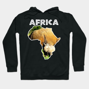 African Wildlife Continent Rhinoceros Calf Hoodie